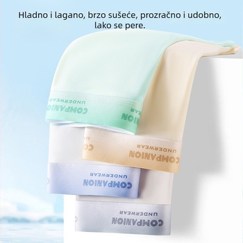 Muške bokserice od ice silk, antibakterijske, srednji pojas, prozračan najlon