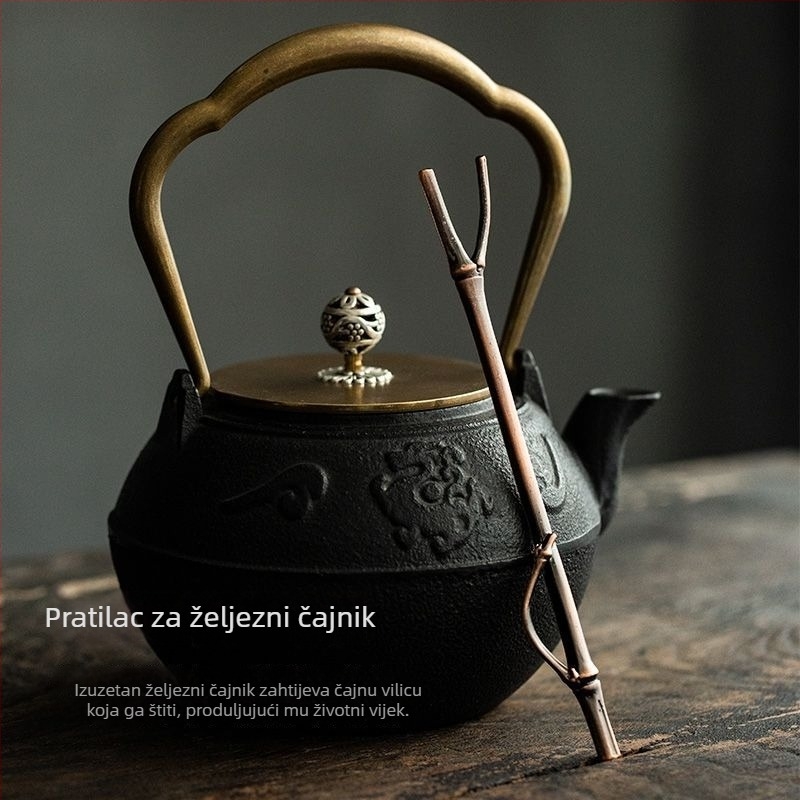Ručna bambusova vilica za čajnik, željezni poklop za čajnik, spojni klip od legure i klips protiv izgaranja — dodaci Kung Fu čajne postave