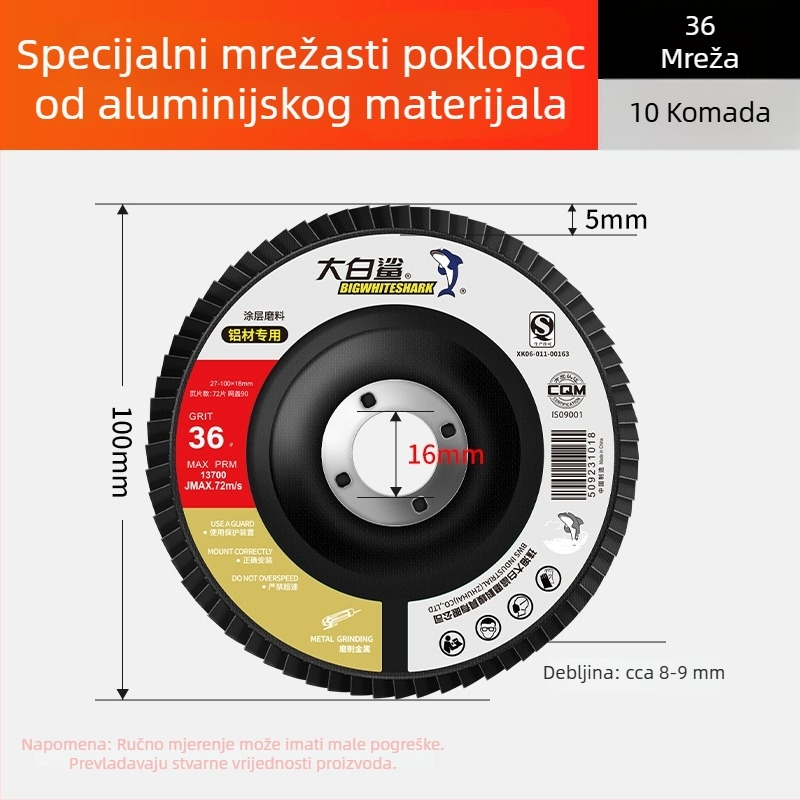 Industrijsko lamelno kolo za brušenje i poliranje za kutnu brusilicu – debeli polirni disk, nerđajući čelik brusni papir