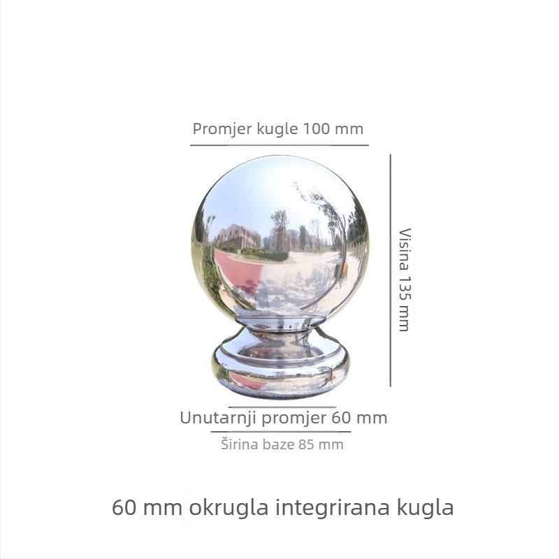 304 nehrđajući čelik šuplja kugla s osnovom za stubove stubišta, vrata i ograda