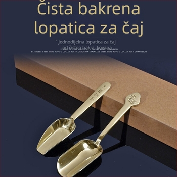 Bakreni pribor za čaj: čajna žličica, lopatica za čaj, žličica za listove čaja, dodaci za čajnu ceremoniju Six Gentlemen