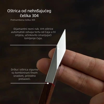 Nož za čaj od ebanskog drveta, četvrtasta čajna igla, čajni konus, ručno izrađen nehrđajući čelik Pu'er otvarač, dodaci za ceremoniju čaja