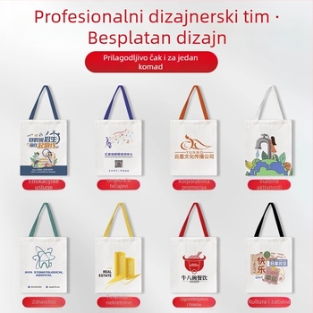 Platnena torba s prilagođenim logom, luksuzna tote torba za izložbe, ekološka torba za kupovinu, veleprodajna torba