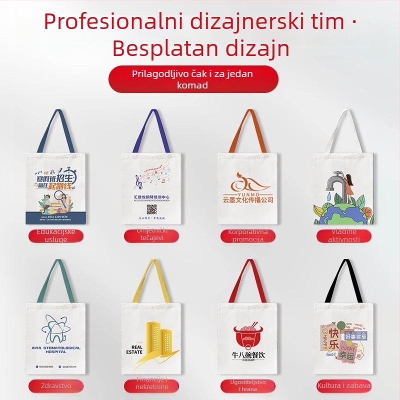 Platnena torba s prilagođenim logom, luksuzna tote torba za izložbe, ekološka torba za kupovinu, veleprodajna torba