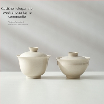 Velika bijela porcelanska posuda s poklopcem za kućnu pripremu čaja, japanski ručno izrađeni keramički čajni set, ne opeče ruke