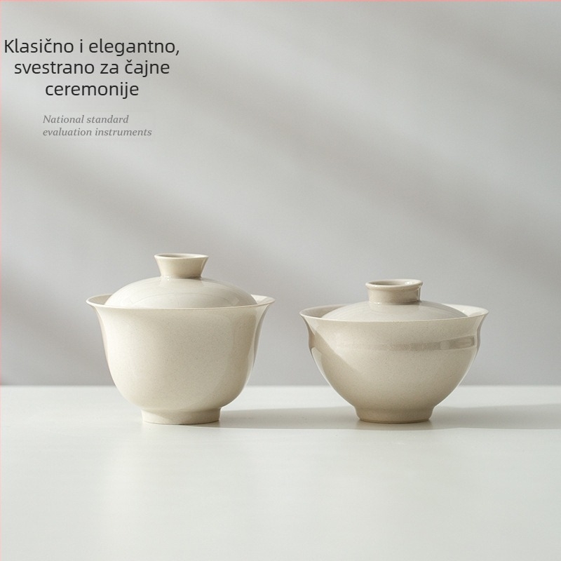 Velika bijela porcelanska posuda s poklopcem za kućnu pripremu čaja, japanski ručno izrađeni keramički čajni set, ne opeče ruke