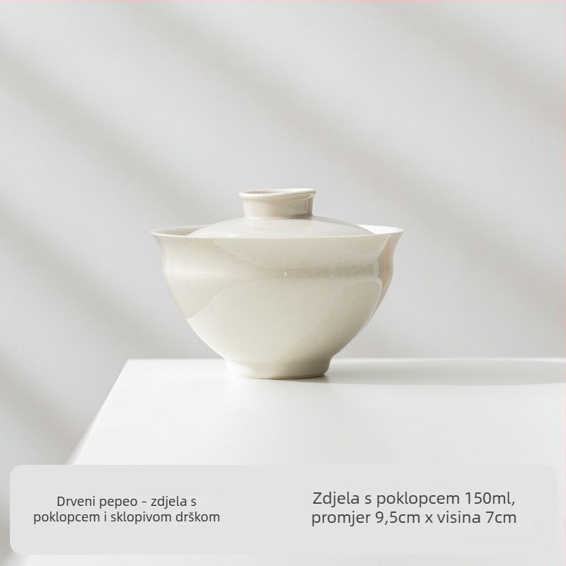 Velika bijela porcelanska posuda s poklopcem za kućnu pripremu čaja, japanski ručno izrađeni keramički čajni set, ne opeče ruke