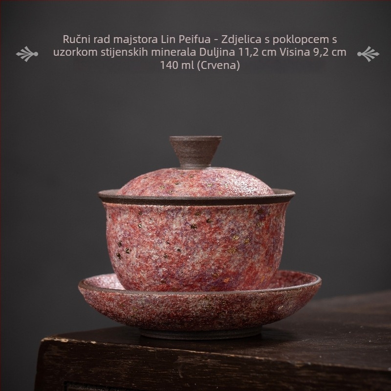 Keramički gaiwan s poklopcem, moderni minimalistički Gongfu set za čaj, glavna čajna zdjela