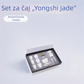 Porcelanski Kungfu čajni set s gaiwanom i čašama za vodu, komplet u poklon kutiji