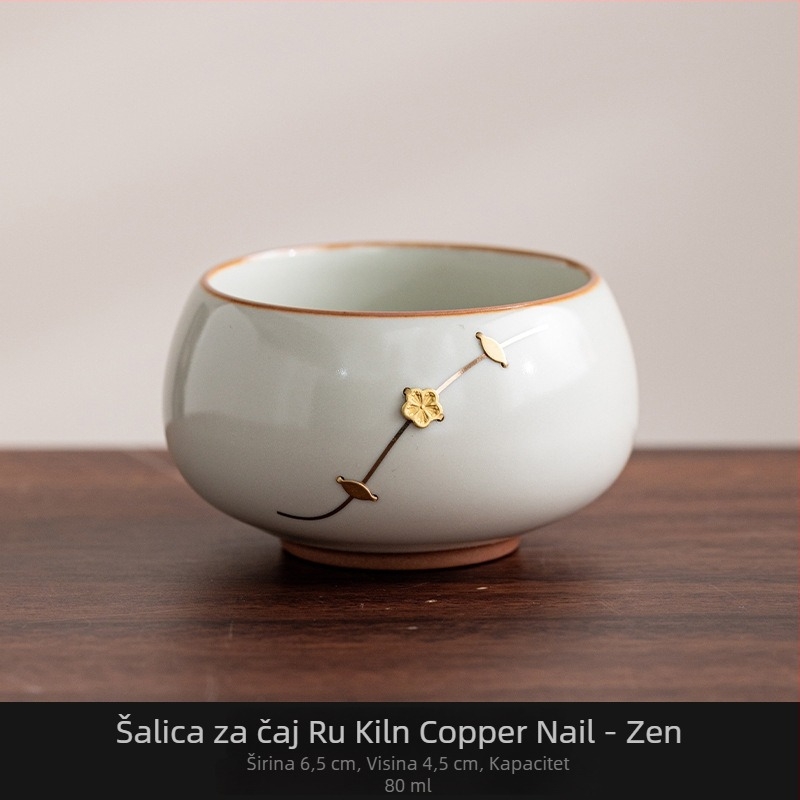Šalica za čaj Huang Ru kiln – kineskog stila luksuzni Kung Fu čajni set, porculanska šalica za čaj, čašica za kušanje, keramika s crackle glazom