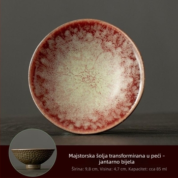 Keramička konusna šalica za čaj s pećnom glazom, klasični stil, jedna šalica