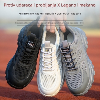 Muške cipele za sigurnost s otpornošću na udarce i probijanje, lagane, prozračne, udobne i izdržljive za gradilište