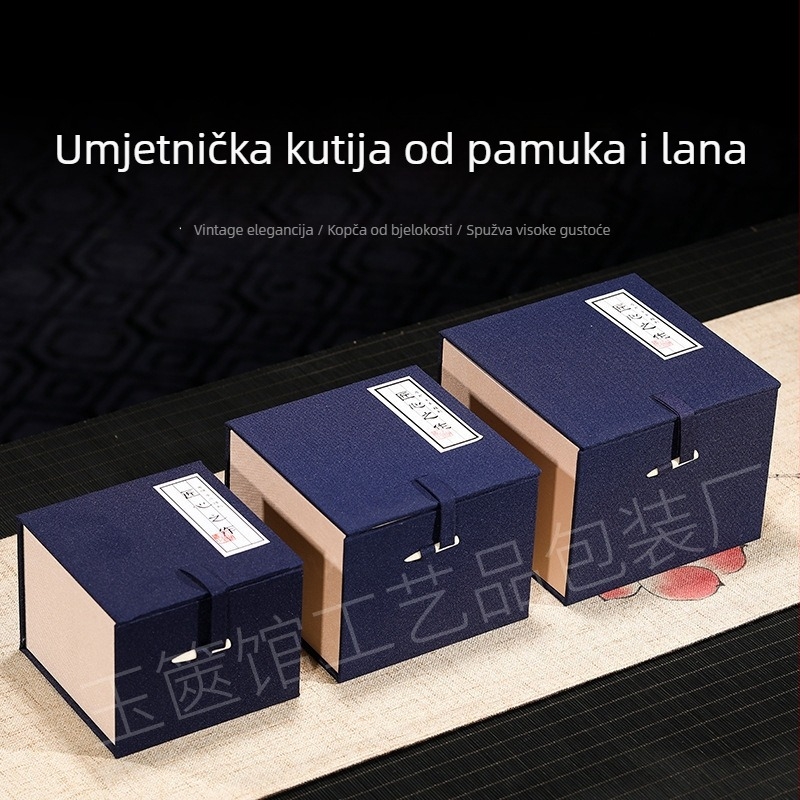 Narančasti kožni čajni set s Jianzhan šalicom, brokat kutijom, čajnik od ljubičaste gline, degustacijska šalica i kutija za pohranu