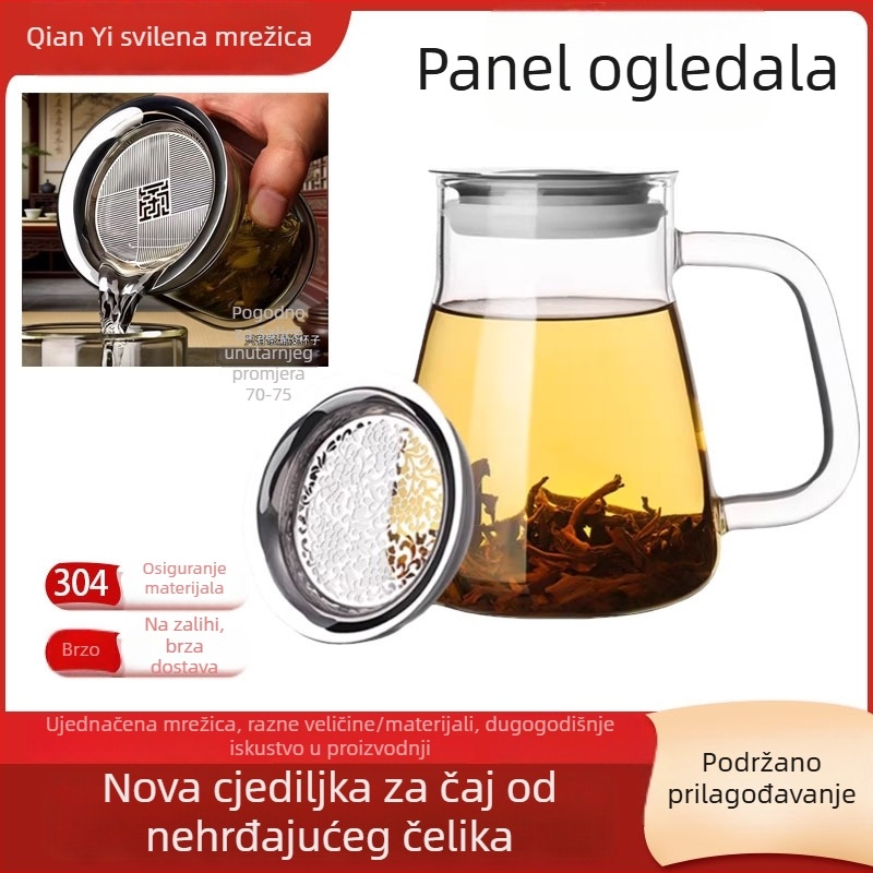 Filter za čaj od 304 nehrđajućeg čelika za staklenu ili keramičku šalice — jednostavan čajni filter