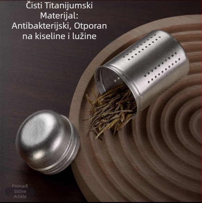 Kantica od čistog titana za čaj s filtrom, čajnom loptom i listovima čaja