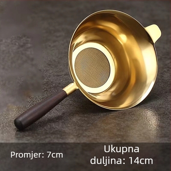 Nerđajući čelični čajni filter u boji mesinga, infuzor za čaj, odjeljivač čajnih listova, mrežica za čaj – dodaci za čajni servis