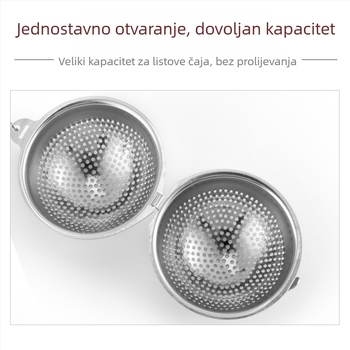 Čajni infuzor od nehrđajućeg čelika 304, s okruglom kuglom i lancem, prijenosno za ured