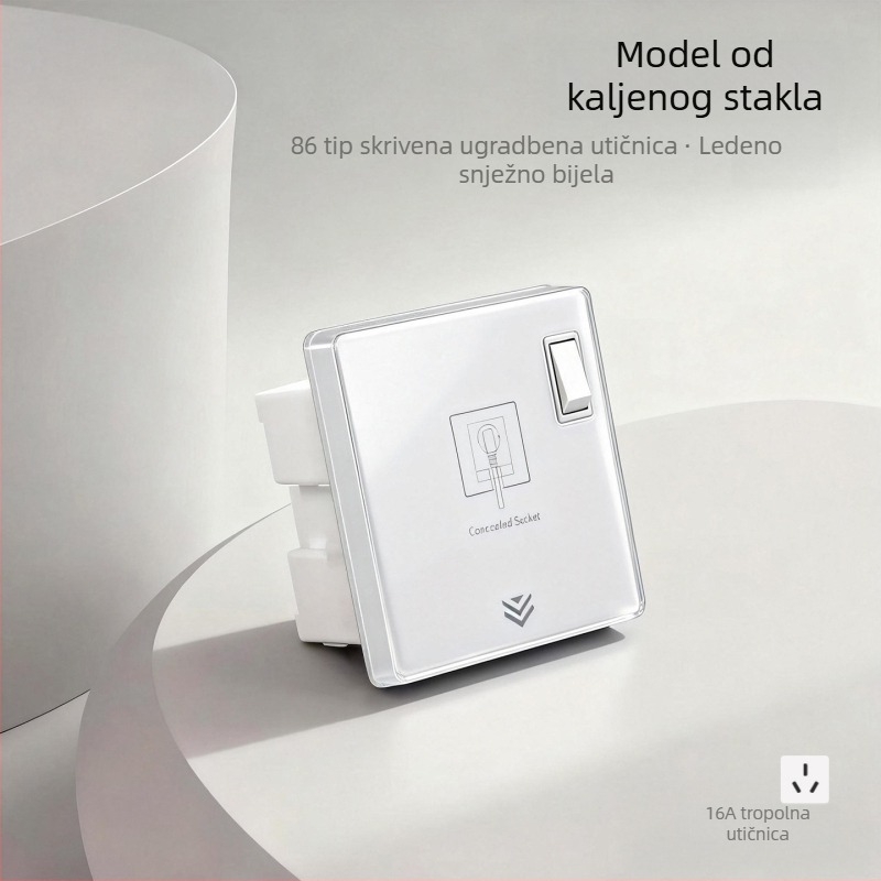 86-tip ugrađeni skriveni panel utičnica s prekidačem, 1 modul, 5 utora, zidna montaža