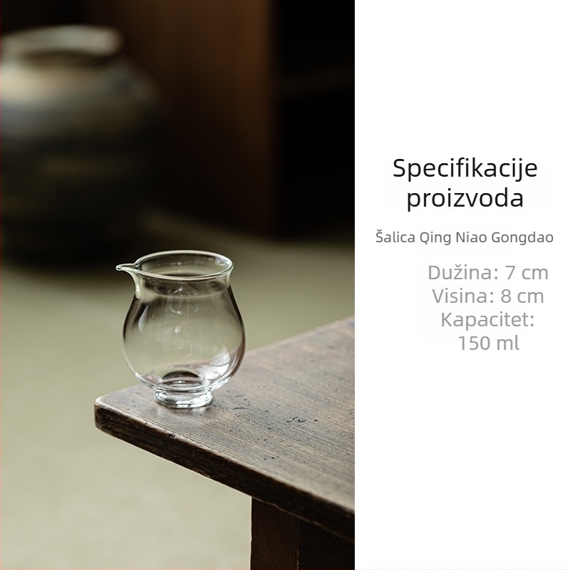 Staklena Fair Cup sa srebrnim rubom, kućni čajni set, ručna izrada, otporna na toplinu, kreativni dijelitelj čaja, dodaci za čajnu ceremoniju