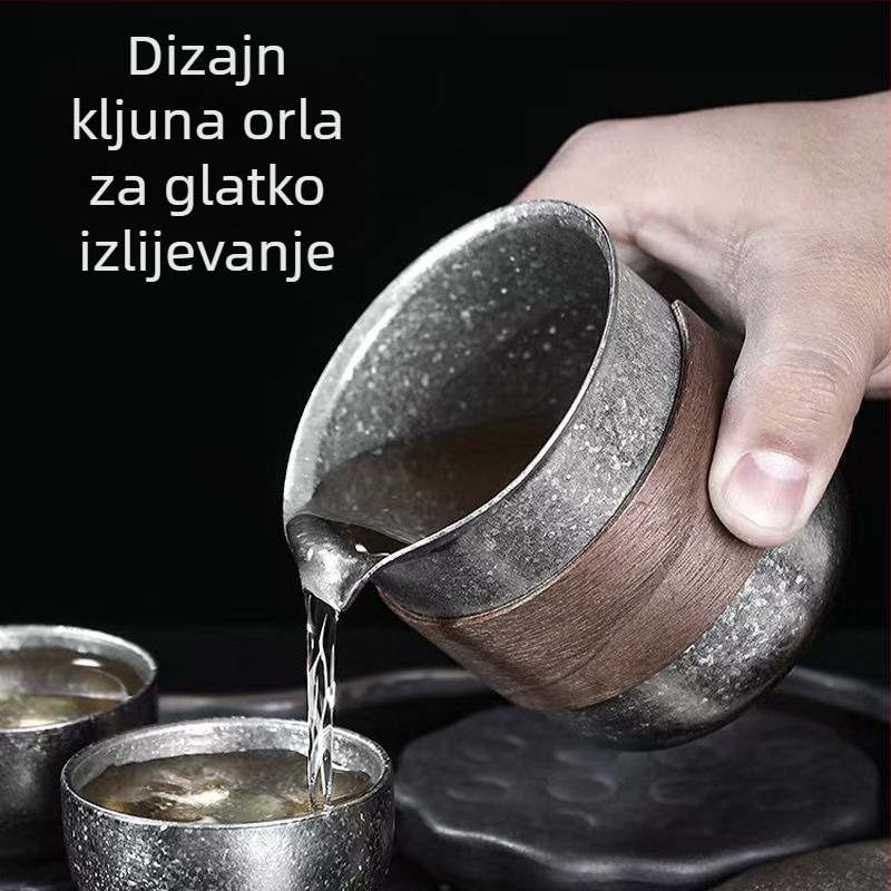 Kung Fu set čaja od čistog titana – šalica bez drške, čajna posuda, odvajač čaja i cjedilo