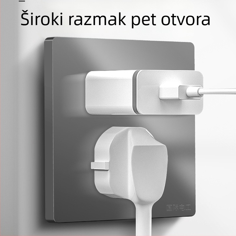 Tip 86: skriveni zidni panel utičnice za lampu s kukom i pet otvora