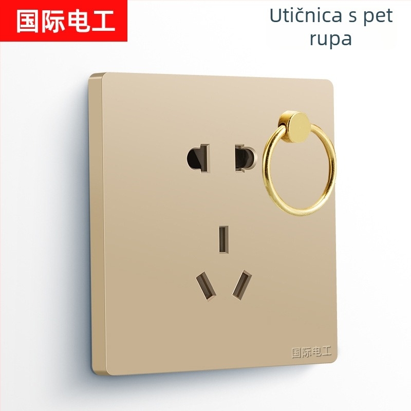Tip 86: skriveni zidni panel utičnice za lampu s kukom i pet otvora