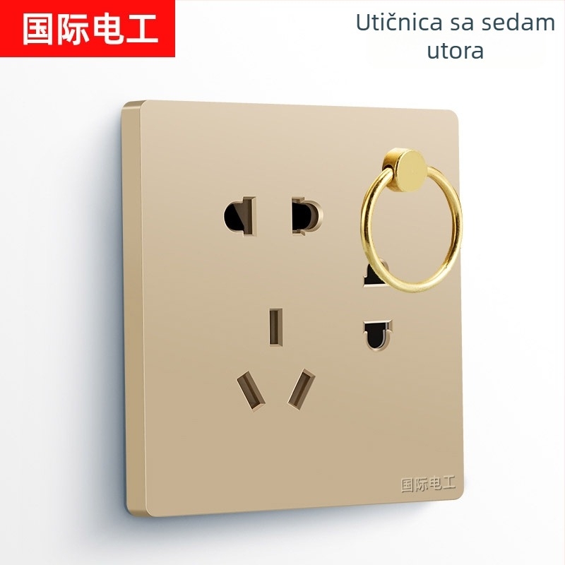 Tip 86: skriveni zidni panel utičnice za lampu s kukom i pet otvora