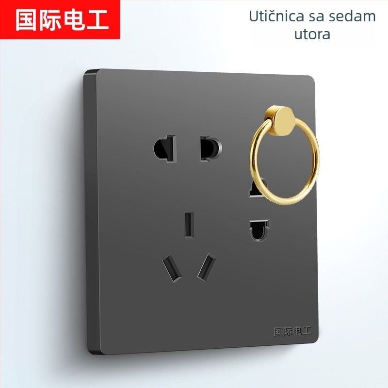 Tip 86: skriveni zidni panel utičnice za lampu s kukom i pet otvora