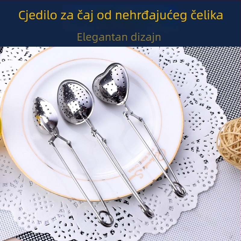 Nehrđajući čelični klip za čaj u obliku srca i čajni filtr