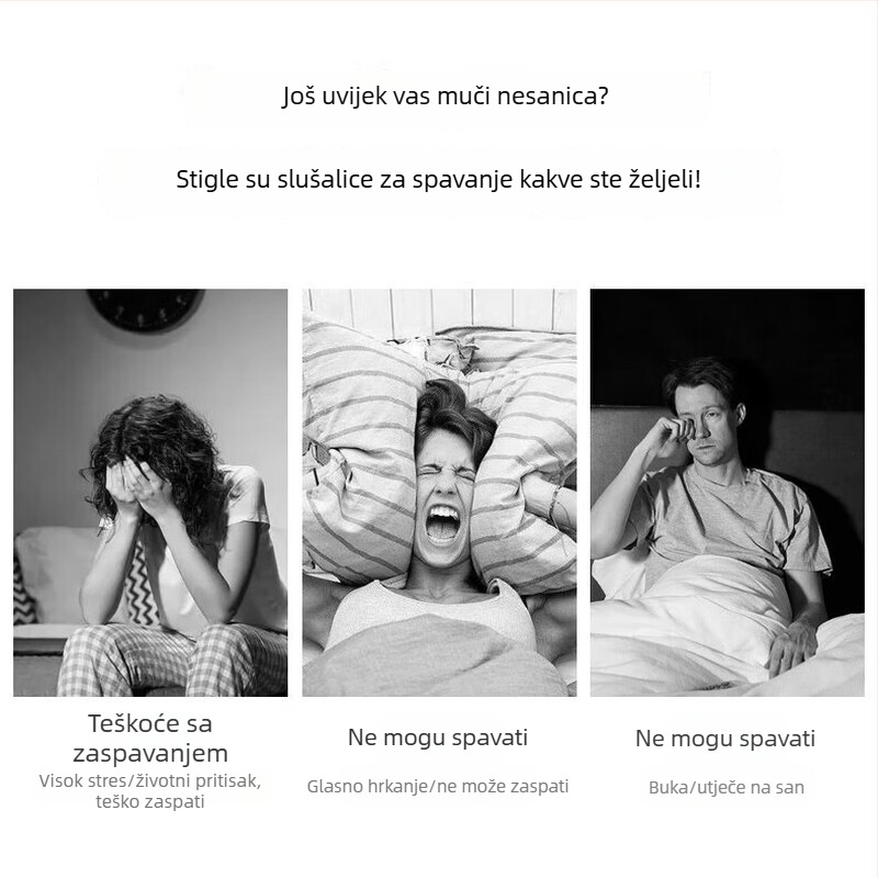 Nove slušalice za san, žične in-ear Type-C, s aktivnim uklanjanjem šuma, bez pritiska na uši pri bočnom spavanju, model S15