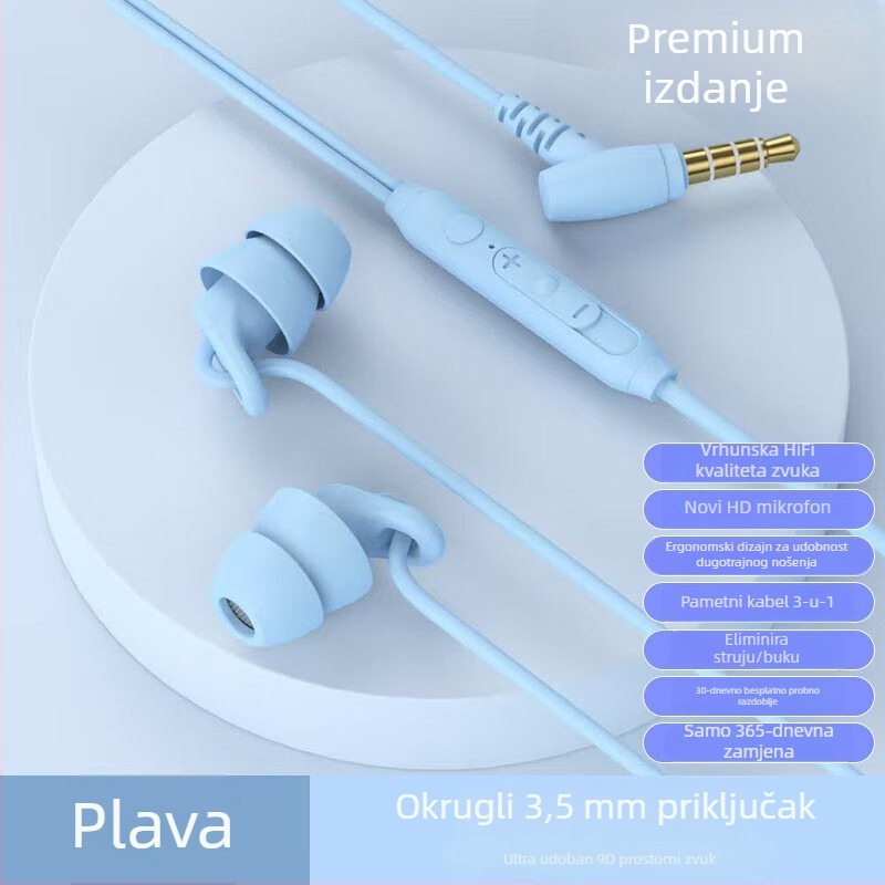 Nove slušalice za san, žične in-ear Type-C, s aktivnim uklanjanjem šuma, bez pritiska na uši pri bočnom spavanju, model S15