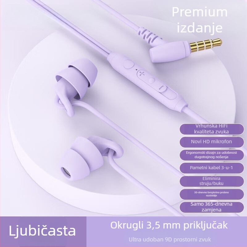Nove slušalice za san, žične in-ear Type-C, s aktivnim uklanjanjem šuma, bez pritiska na uši pri bočnom spavanju, model S15