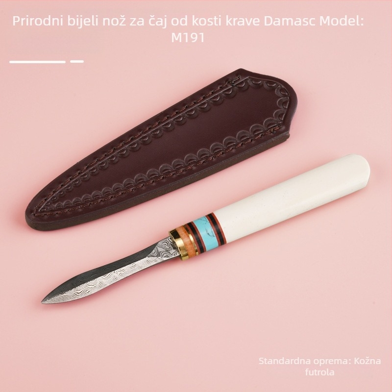 Pu'er čaj s damaskovano kosću od bijele bivolje kosti, uključuje tea brick, tea knife, tea cone i dodatke za ceremoniju čaja M191