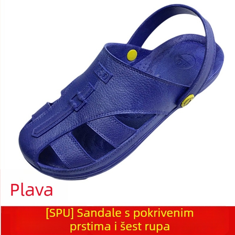 Antistatijske sandale sa šest otvora, zaštitni prst, prozračne, za prostore čistog okruženja u elektronijskoj industriji