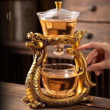 Dragon and Phoenix stakleni čajnik s poluautomatskim infuzorom