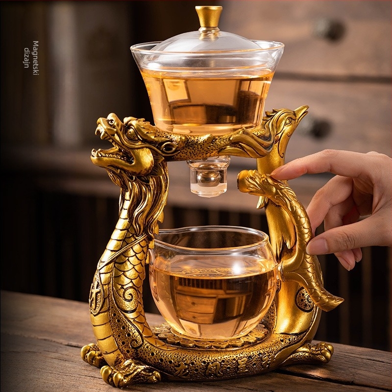 Dragon and Phoenix stakleni čajnik s poluautomatskim infuzorom