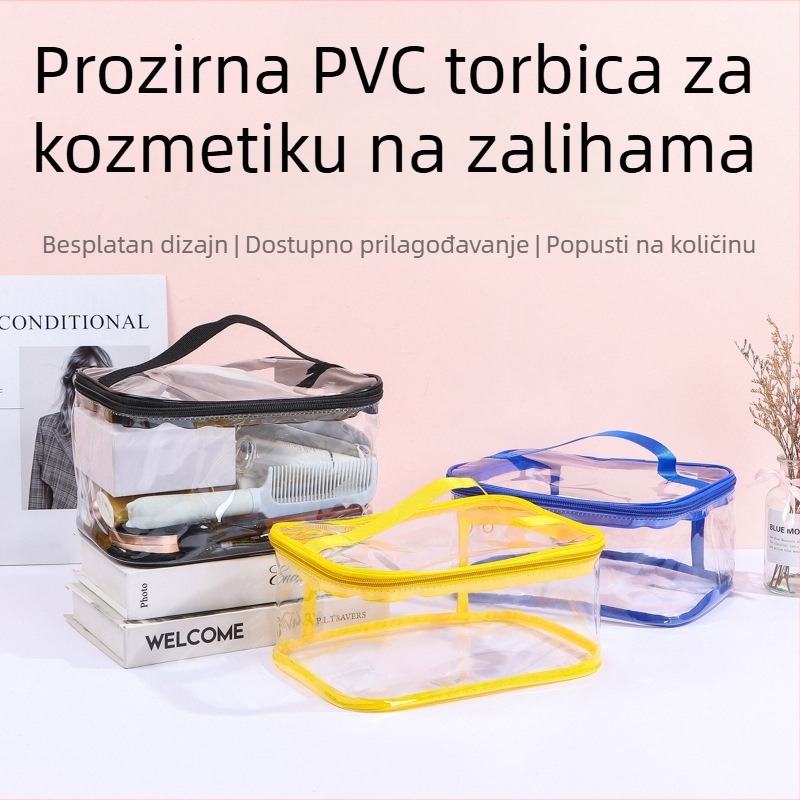 Kozmetička torbica od PVC-a, vodootporna, velike kapacitete, prijenosna prozirna PU torbica sa zatvaračem za pohranu igračaka i higijenskih potrepština za plivanje