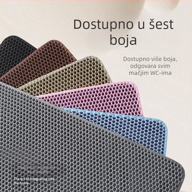 Dvoslojna EVA podloga za mačji pijesak, periva, protuklizna, filtriranje pijeska, otporna na trošenje