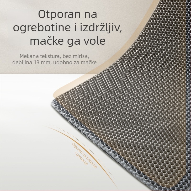 Dvoslojna EVA podloga za mačji pijesak, periva, protuklizna, filtriranje pijeska, otporna na trošenje