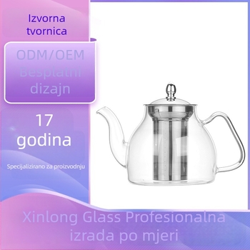 Čajnik od borosilikatnog stakla za kućnu upotrebu, s odjeljivanjem čaja i vode i prilagođenim logotipom