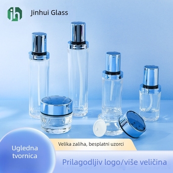 Prozirna staklena boca s pumpom za kozmetiku i njegu kože, kapaciteti 30 ml, 50 ml ili 100 ml