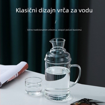 Džbana za vodu od visokou borosilikatnog stakla, otporna na toplinu, s ledenim uzorkom, velika zapremina, moderan minimalistički dizajn, pogodna za hladnjak