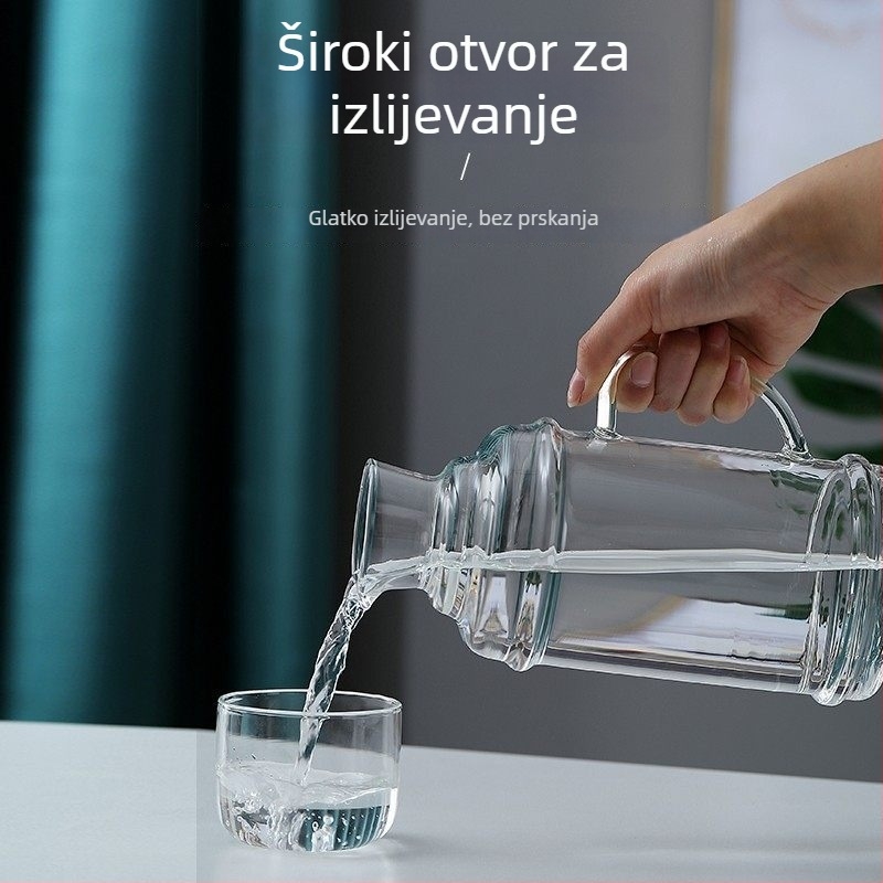 Džbana za vodu od visokou borosilikatnog stakla, otporna na toplinu, s ledenim uzorkom, velika zapremina, moderan minimalistički dizajn, pogodna za hladnjak