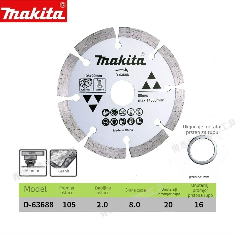 Makita dijamantni rezački disk za mramor, granit, beton i pločice