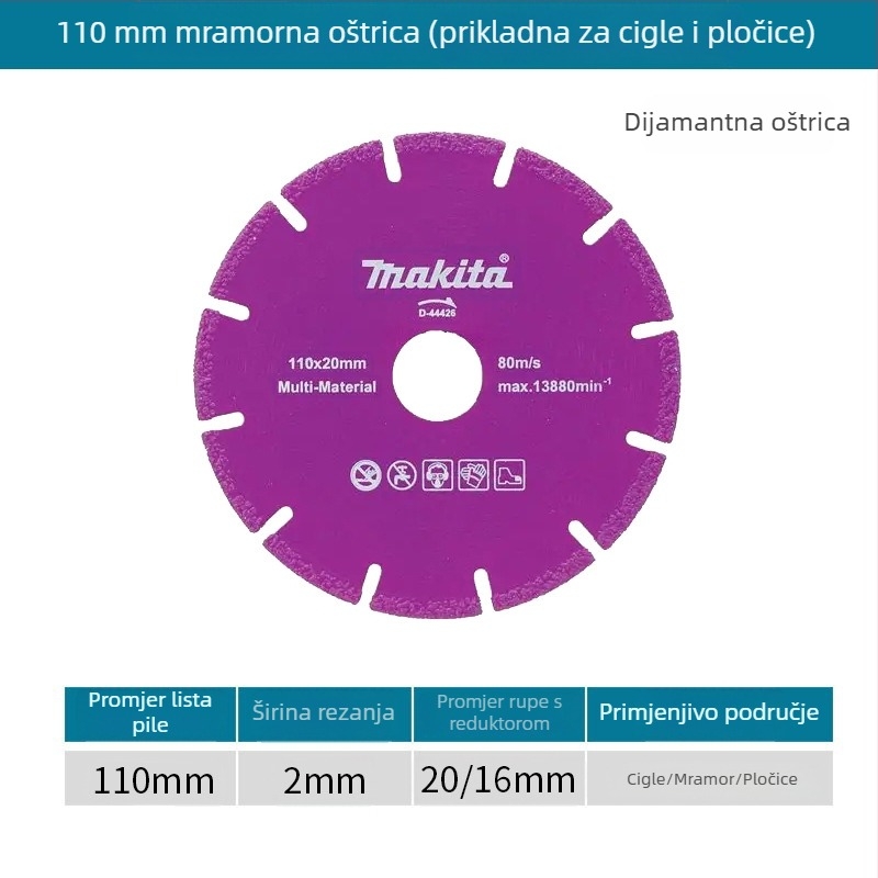 Makita dijamantni rezački disk za mramor, granit, beton i pločice