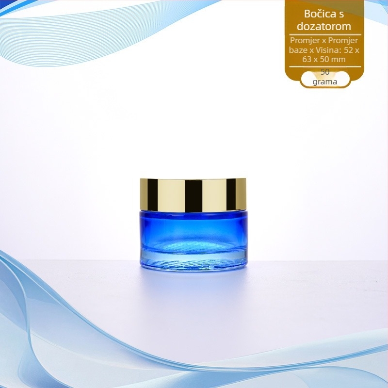 Gradijentna staklena bočica kozmetike s tlačnom pumpom za losion, masku za lice i kremu za oči; dostupne veličine 50g/30g/100ml/40ml/120ml, s pumpom i kapom