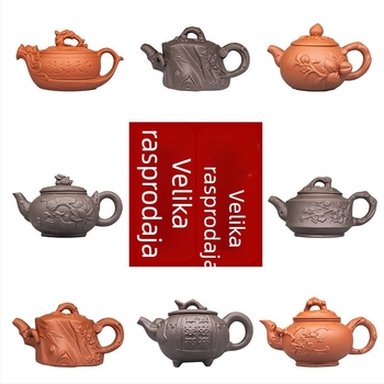 Čajnik od purpurne glinene s velikim kapacitetom, premaz u boji glazure, lagani luksuzni retro stil, mogućnost prilagodbe