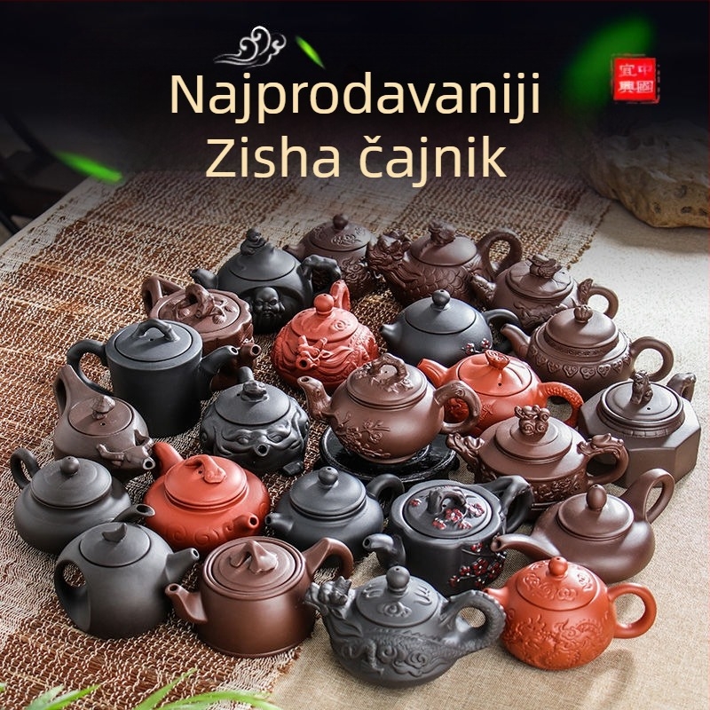 Čajnik od purpurne glinene s velikim kapacitetom, premaz u boji glazure, lagani luksuzni retro stil, mogućnost prilagodbe