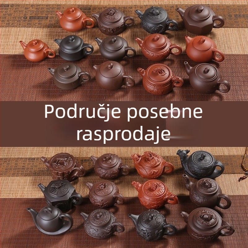 Čajnik od purpurne glinene s velikim kapacitetom, premaz u boji glazure, lagani luksuzni retro stil, mogućnost prilagodbe