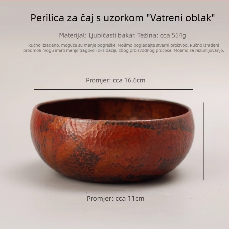 Čisti bakreni alat za pero i čaj, veliki spremnik za ostatke čaja, tradicionalni kineski stil čajne ceremonije za ured i dom